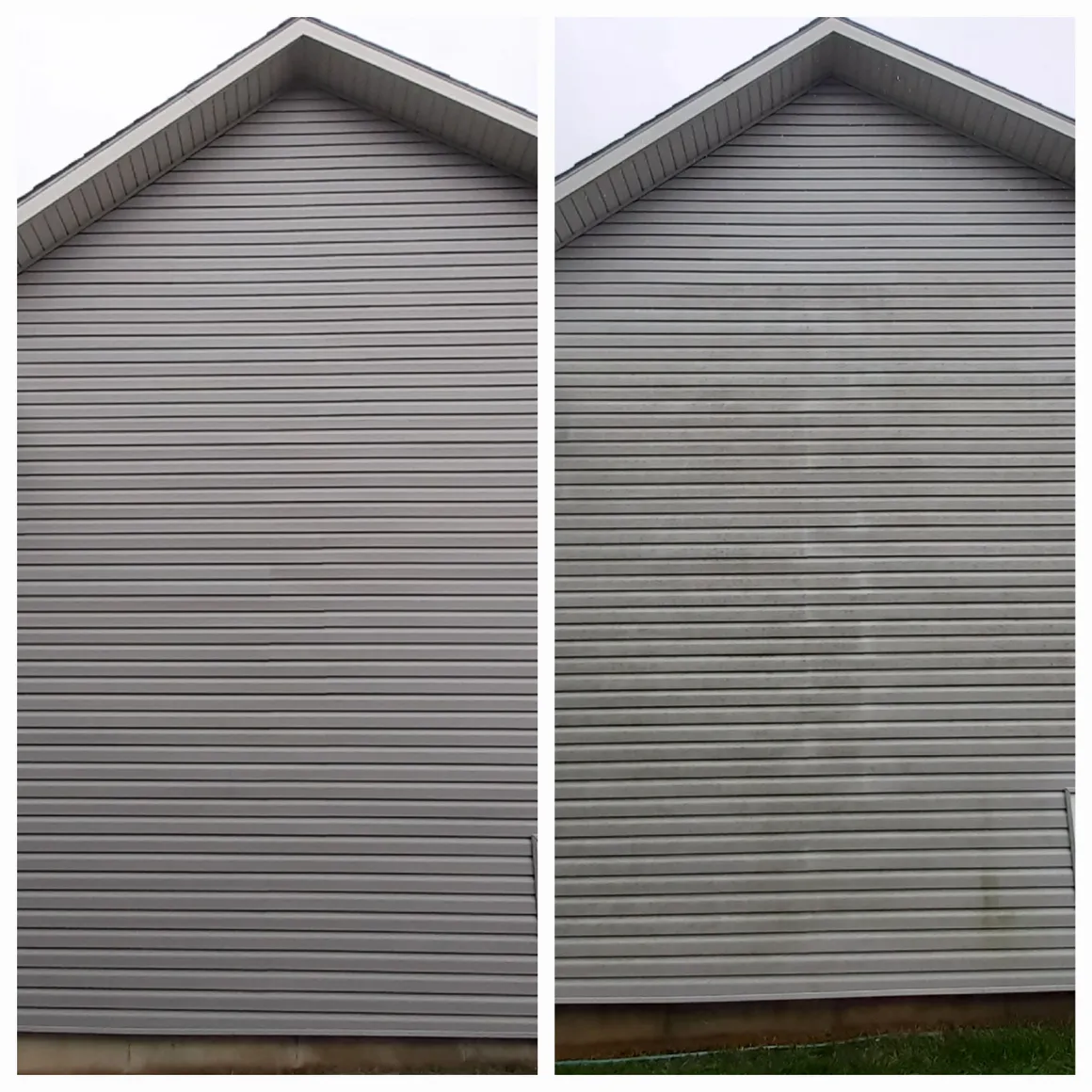 Residential gable. After left · Before right.
